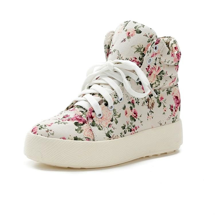 sneakers with flower design