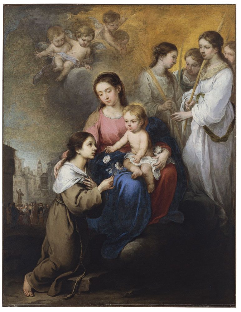 Murillo-The-Virgin-and-Child-with-Saint-