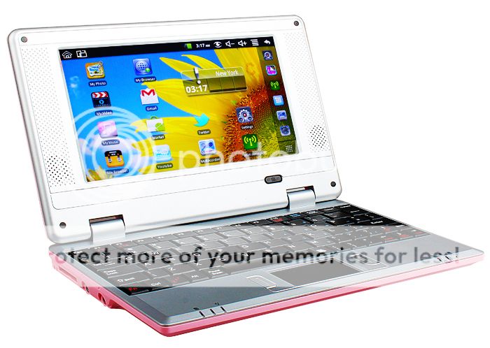 New 7 inch Mini Laptop Netbook Android 4 0 3 WiFi HD Notebook Computer PC Pink