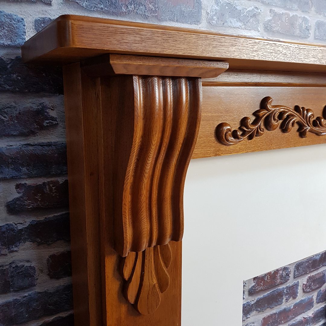 Home Accessories Ornate Decorative Solid Oak Fire Surround