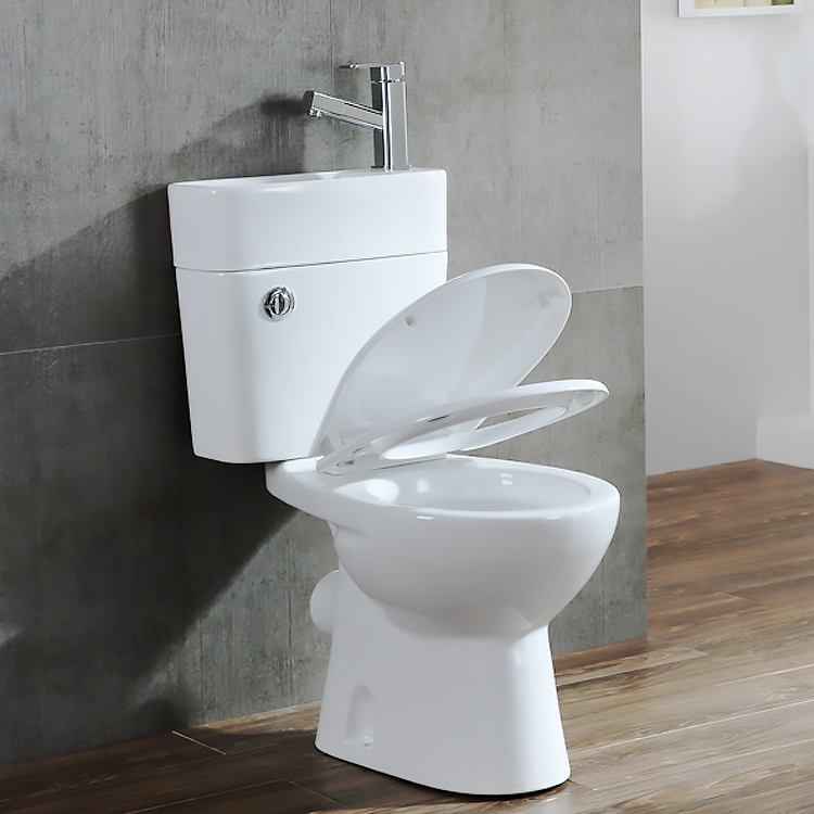 2in1 Space Saving Cloakroom Combi Duo Toilet with Cistern Sink Basin ...