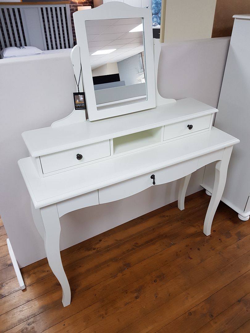 Ornate Chic Ivory Dressing Table and Mirror with Drawers Bedroom Furniture - Picture 8 of 9