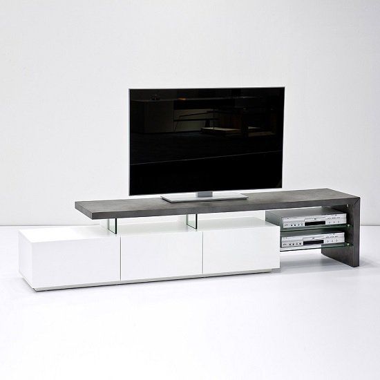 ModaNuvo Large White Grey Concrete Solid Oak Glass Modern ...