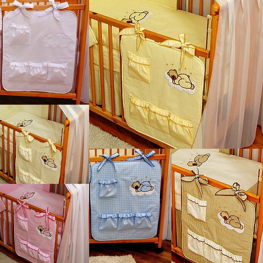 Nursery Baby Cot Tidy Happy Bear Organiser for Crib Cot or Cot Bed