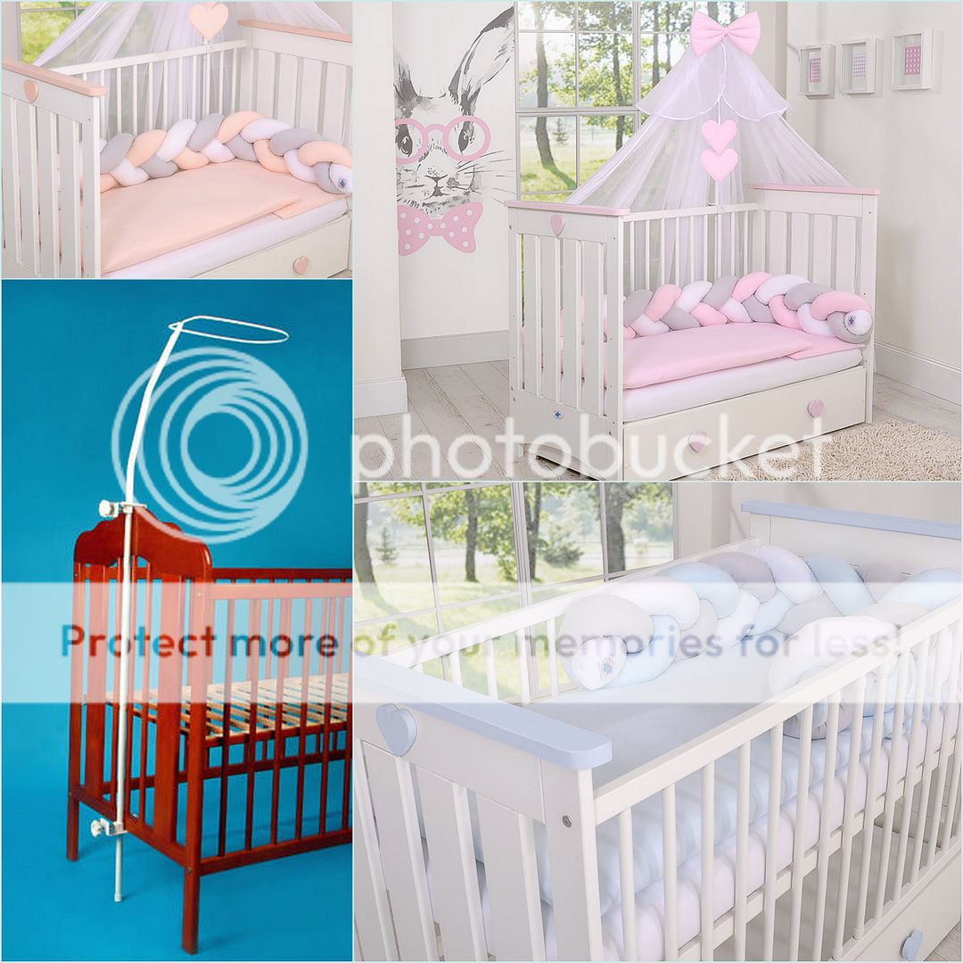 Lovely 7 Pcs Nursery Bedding Set Bumper Pillow Duvet Cover Canopy