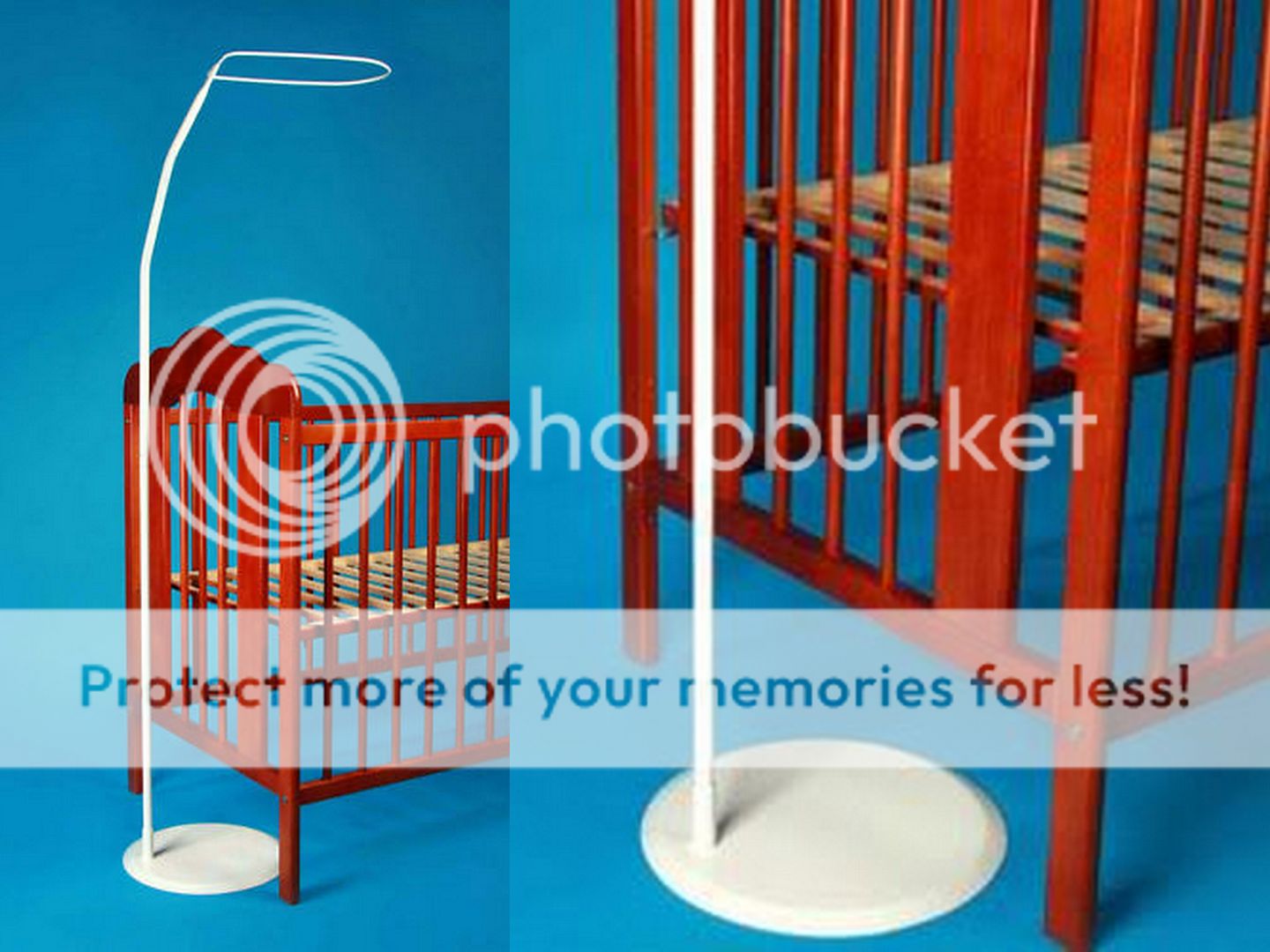 LUXURY CANOPY DRAPE/mosquito net +FREE STANDING HOLDER for BABY COT or